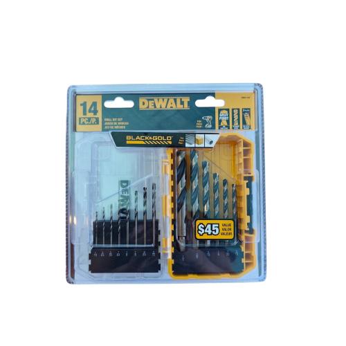 Набір 14 шт Black&Gold свердел 1.6-12.7 мм для металу в кейсі DeWALT DWA1184