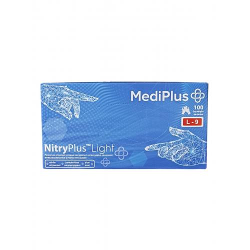 Рукавички нітрилові оглядові NitryPlus Light розмір L-9 сині 100 шт
