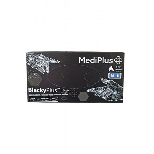 Рукавички нітрилові оглядові BlackyPlus Light розмір М-8 чорні 100 шт