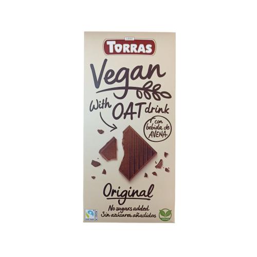 Шоколад Torras Vegan з екстрактом вівса Без цукру 100 г 