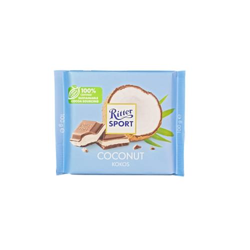 Шоколад Ritter Sport молочний з кокосовою кремовою начинкою 100 г 