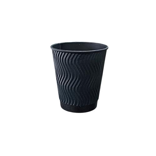Стакан бумажный гофрированный U 300 мл Double Black (30)