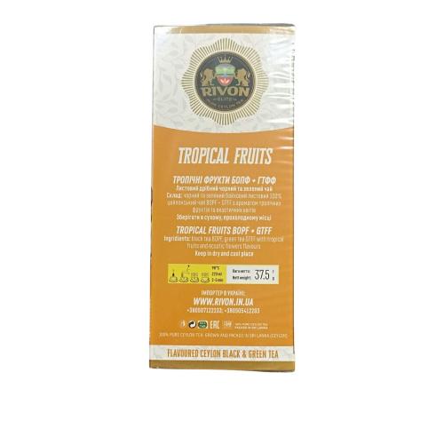 Чай Rivon Tropical Fruits чорний та зелений в конверті 25 п 
