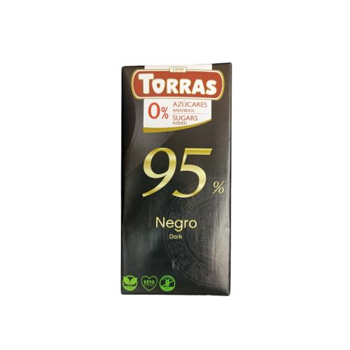 Шоколад Torras Чорний 95 % cacao Без цукру 75 г 