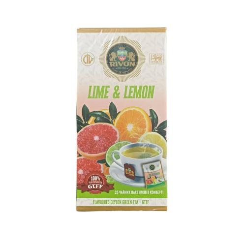 Чай Rivon Lime & Lemon зелений в конверті 25 п 