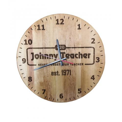 Годинник з логотипом Johnny Teacher Д-42 натуральне дерево